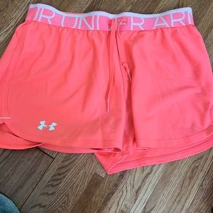 Under armor, hot pink shorts, size extra small